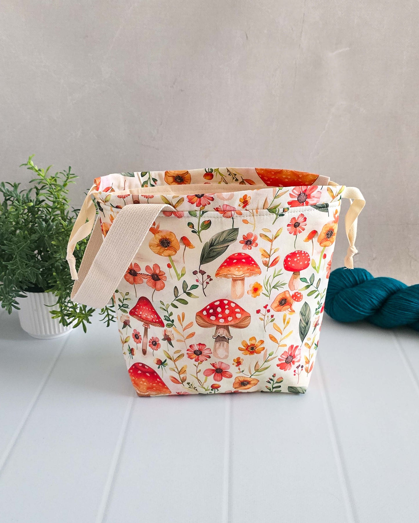 Projekttasche Autumn Forest – Fliegenpilze & Herbstblumen