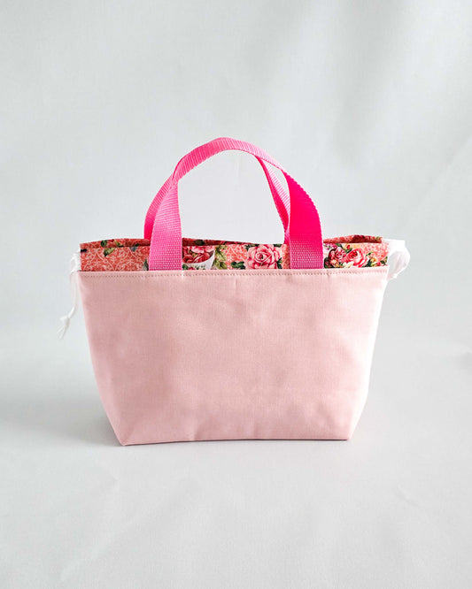 Alva Bag Vintage Tea Roses – rosa Canvas Projekttasche Nadelmikado - handmade - Bayern