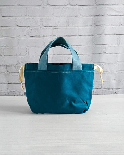 Canvas Projekttasche Alva S Teal handgenäht in Bayern von Nadelmikado