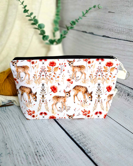 Isvind Bag Autumn Fawn – Projekttasche mit Rehmotiv, handgenäht in Bayern von Nadelmikado
