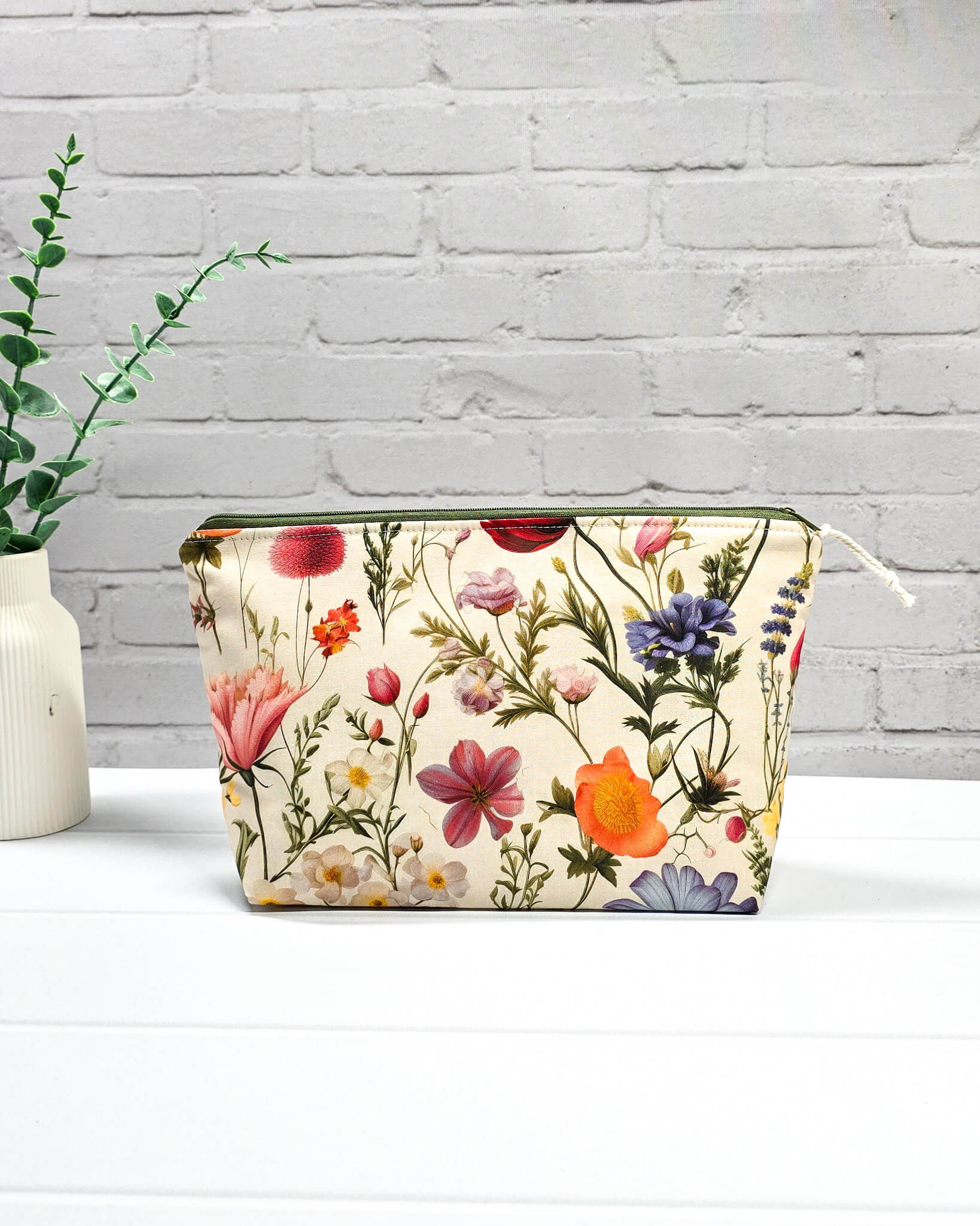 Isvind Projekttasche S Wildblumen Baumwolle - handgenäht in Bayern von Nadelmikado