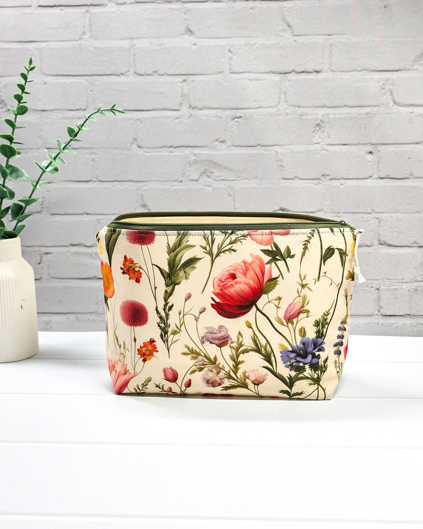 Isvind Projekttasche S Wildblumen Baumwolle - handgenäht in Bayern von Nadelmikado