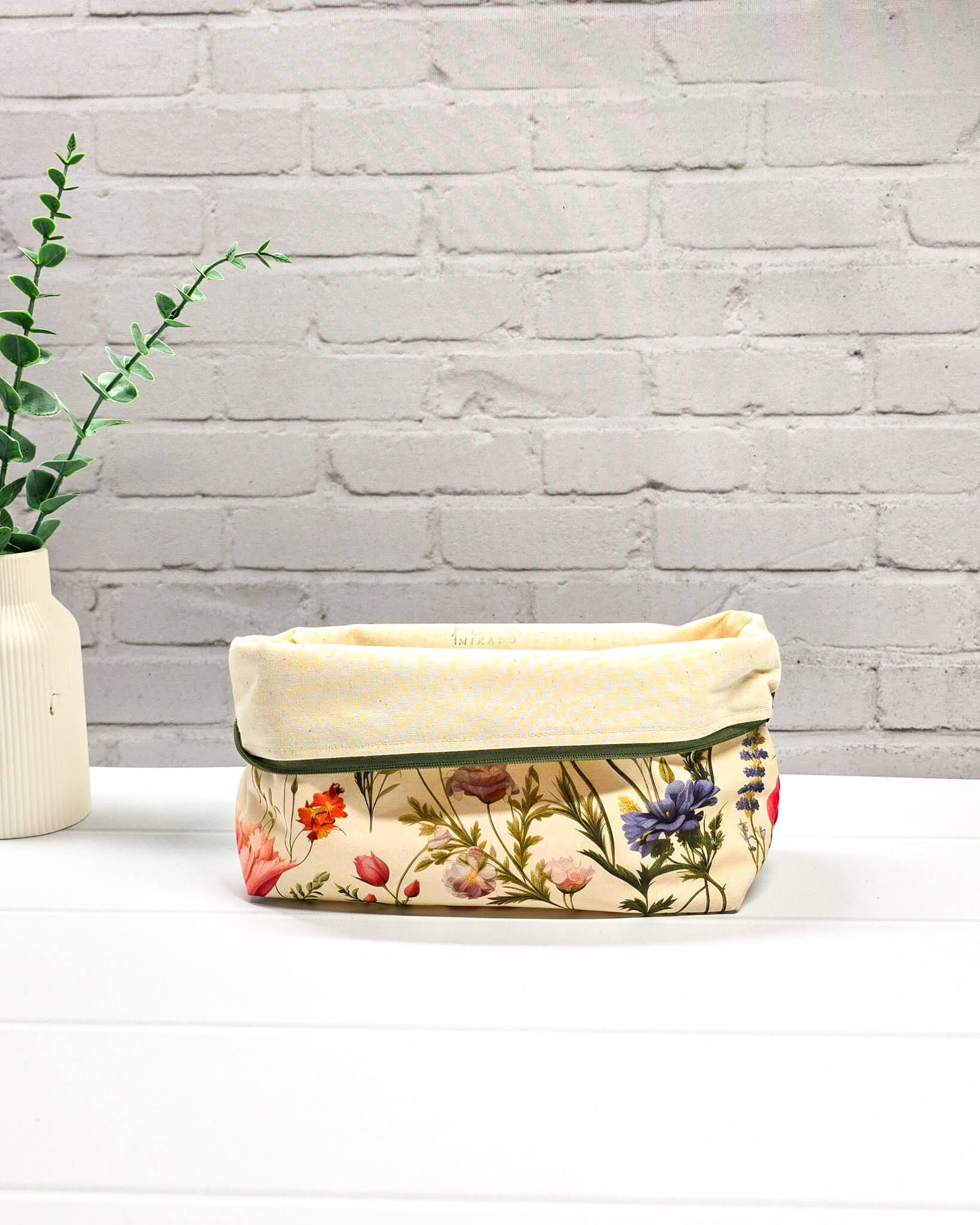 Isvind Projekttasche S Wildblumen Baumwolle - handgenäht in Bayern von Nadelmikado