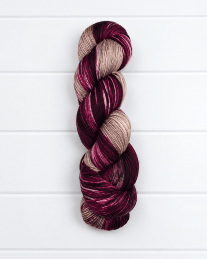KnitPro Symfonie Terra Cafe Rose Sockenwolle in Taupe, Bordeaux und Rosé