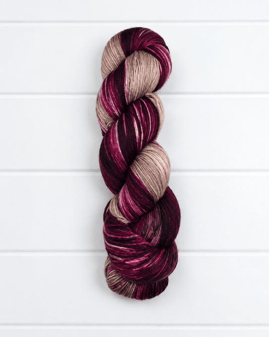 KnitPro Symfonie Terra Cafe Rose Sockenwolle in Taupe, Bordeaux und Rosé