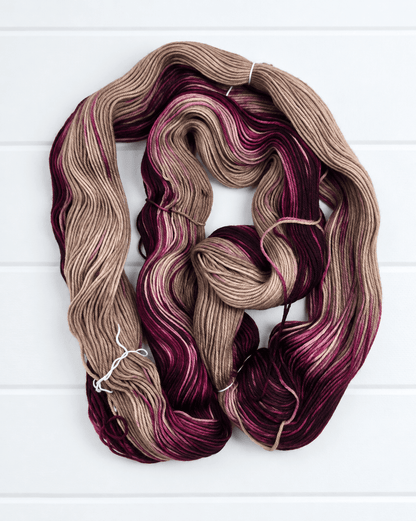 KnitPro Symfonie Terra Cafe Rose Sockenwolle in Taupe, Bordeaux und Rosé