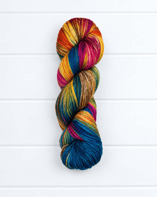 KnitPro Symfonie Terra Dragon Vine Sockenwolle in Pink, Blau, Gold und Erdtönen