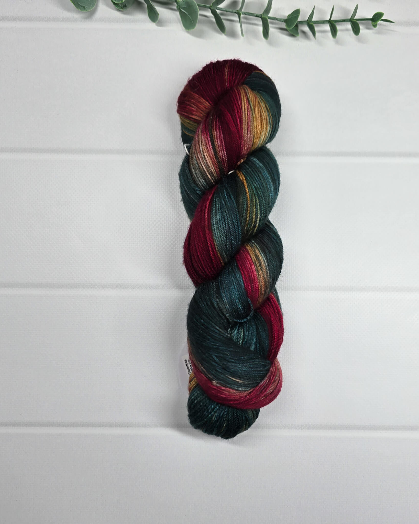 KnitPro Symfonie Terra Old Dehli Sockenwolle in Petrol, Bordeaux, Gold und Beige