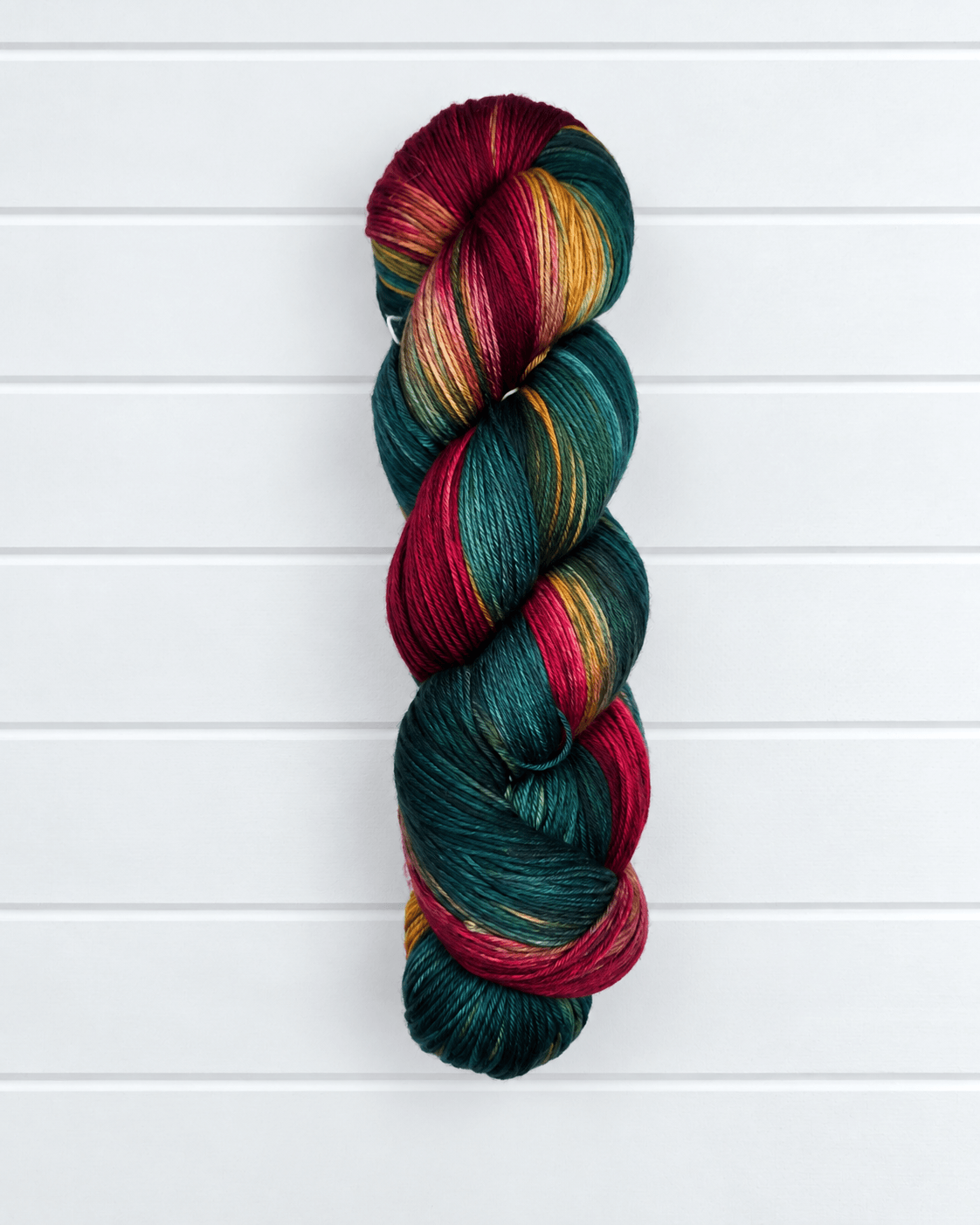KnitPro Symfonie Terra Old Dehli Sockenwolle in Petrol, Bordeaux, Gold und Beige