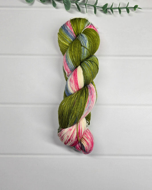 KnitPro Symfonie Terra Summer Romance Sockenwolle in Grün, Pink, Creme und Blaugrau