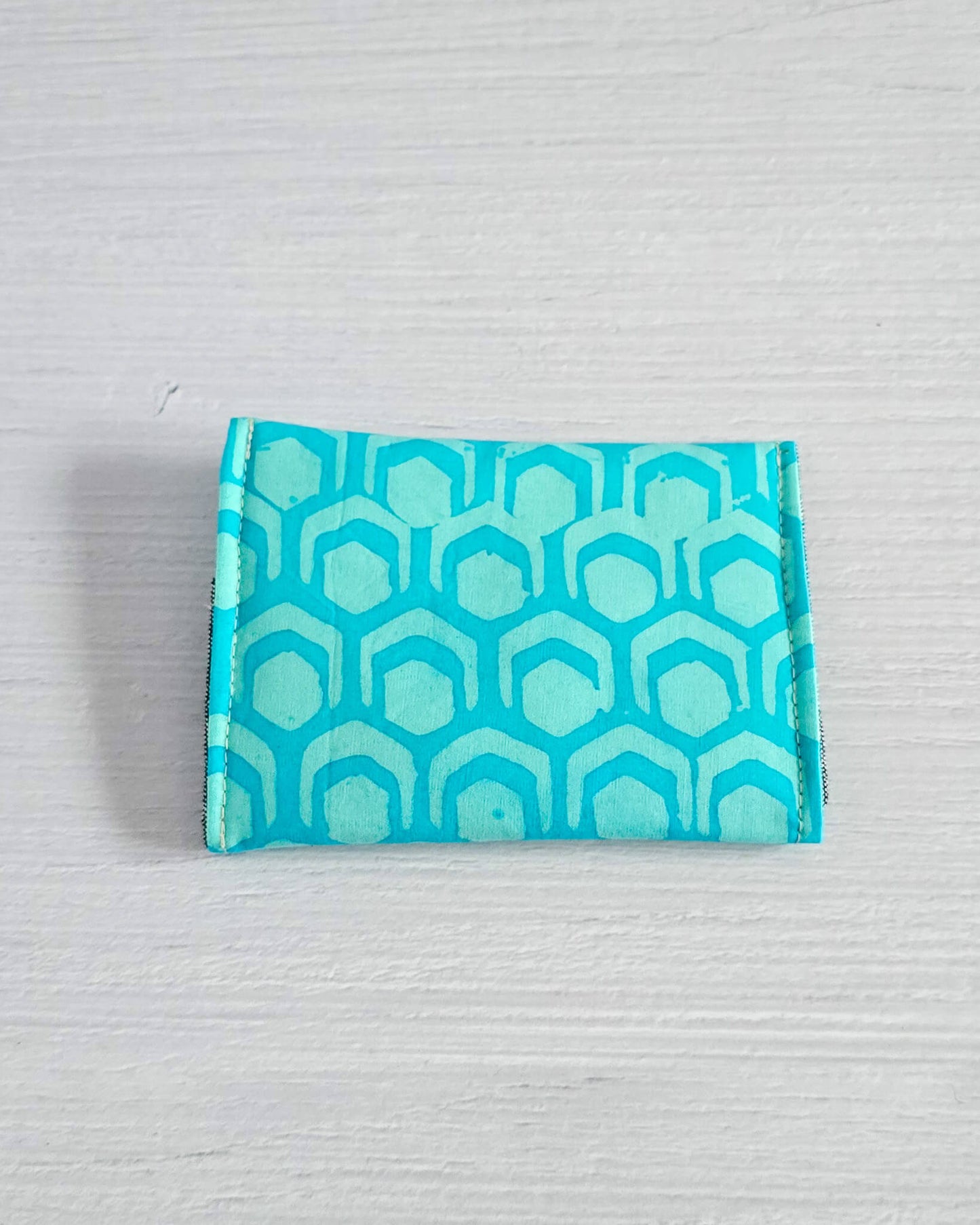 Mini Pouch - Aqua Hexagon
