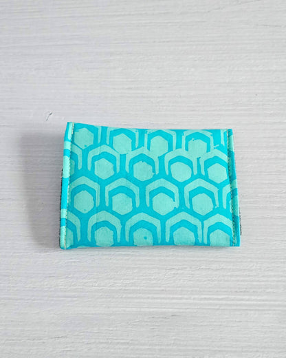 Mini Pouch - Aqua Hexagon