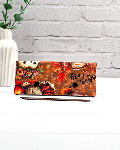 Nadelgarage 15 cm für Nadelspiele im Autumn Cozy Design mit Igeln, Kürbissen und Wolle – handgenäht in Bayern von NadelMikado