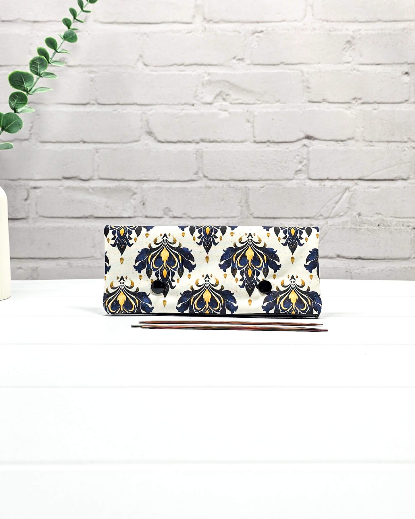 Nadelgarage 15 cm blau gold Ornament handgenäht in Bayern von Nadelmikado