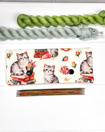 Nadelgarage 15 cm Katze Bücher Motiv Nadelmikado - Handgenäht in Bayern