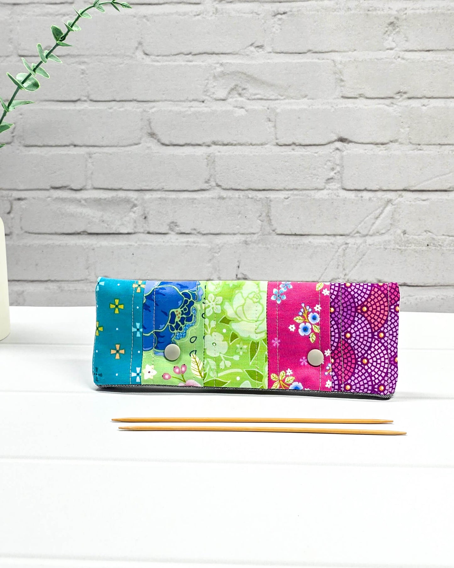 Nadelgarage 20 cm Patchwork pink grün türkis Nadelmikado - handgenäht in Bayern