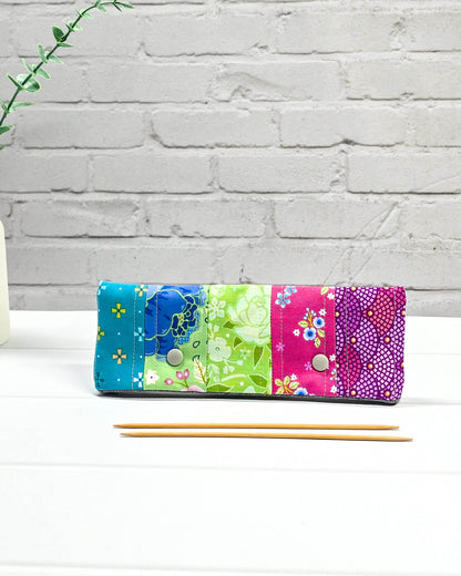 Nadelgarage 20 cm Patchwork pink grün türkis Nadelmikado - handgenäht in Bayern