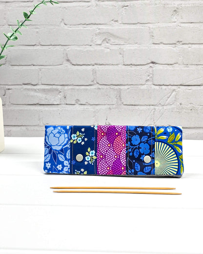 Nadelgarage 20 cm Patchwork blau pink Nadelmikado - handgenäht in Bayern