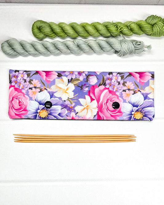 Nadelgarage 20 cm mit floralem Blütenmotiv für Nadelspiele, handgenäht in Bayern von Nadelmikado
