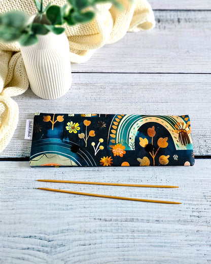 Nadelgarage 20 cm Golden Hour – grafisches Design in Petrol und Gold, handmade in Bayern von Nadelmikado