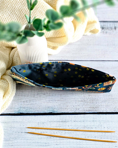 Nadelgarage 20 cm Golden Hour – grafisches Design in Petrol und Gold, handmade in Bayern von Nadelmikado