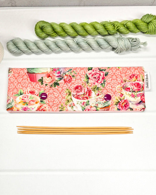 Nadelgarage 20 cm Vintage Tea Roses Coral Nadelmikado - Handmade in bayern
