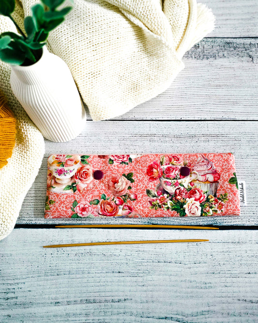 Nadelgarage 20 cm Vintage Tea Roses Coral Nadelmikado - Handmade in bayern