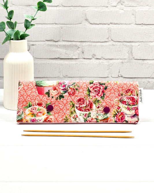 Nadelgarage 20 cm Vintage Tea Roses Coral Nadelmikado - Handmade in bayern