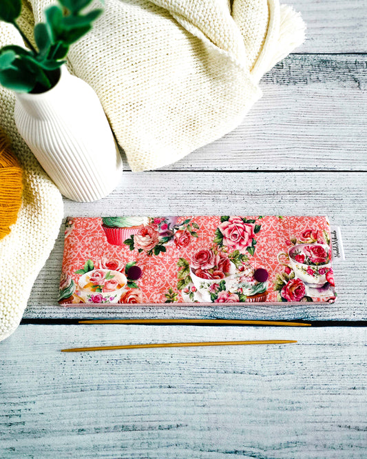 Nadelgarage 20 cm Vintage Tea Roses Coral Nadelmikado - Handmade in bayern