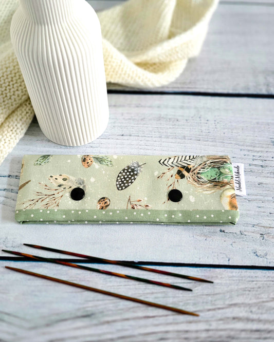 Nadelgarage mit Vogel und Nest – zartes Design für Strickzubehör aus Deutschland-handgenäht von Nadelmikado