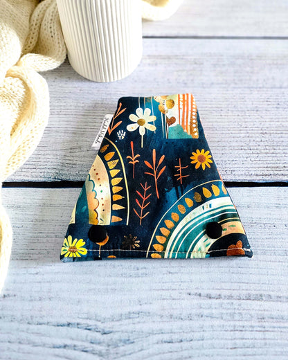 Nadelgarage Trio Autumn Blooms – Retro-Blumenmuster in Herbstfarben, handmade in Bayern von Nadelmikado