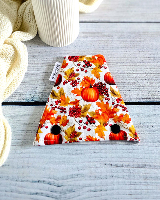 Nadelgarage Trio Autumn Leaves – Kürbisdesign in Herbstfarben, handmade in Bayern von Nadelmikado