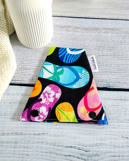 Nadelgarage Trio Beach Vibes – Flip-Flop-Motiv, handgenäht in Bayern von Nadelmikado