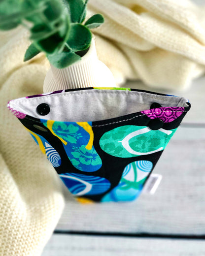 Nadelgarage Trio Beach Vibes – Flip-Flop-Motiv, handgenäht in Bayern von Nadelmikado