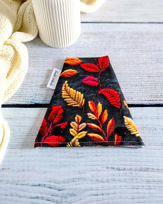 Nadelgarage Trio Falling Leaves – Blätterdesign in Rot, Gold und Kupfer - Handmade in bayern von Nadelmikado