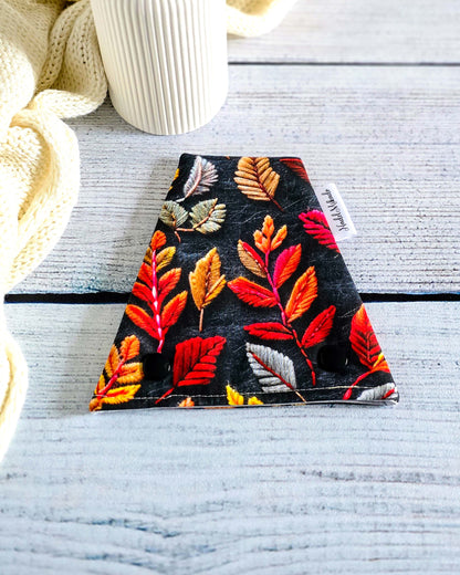 Nadelgarage Trio Falling Leaves – Blätterdesign in Rot, Gold und Kupfer - Handmade in bayern von Nadelmikado