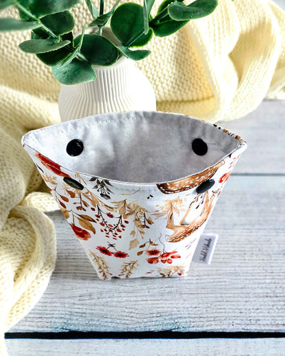 Nadelgarage Trio Forest Fawn – Rehmotiv, handgenäht in Bayern von Nadelmikado