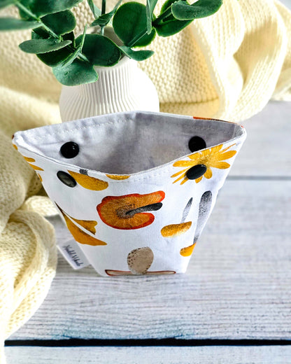 Nadelgarage Trio Golden Mushrooms – Pilzmotiv in Gelb und Orange, handmade in Bayern von Nadelmikado