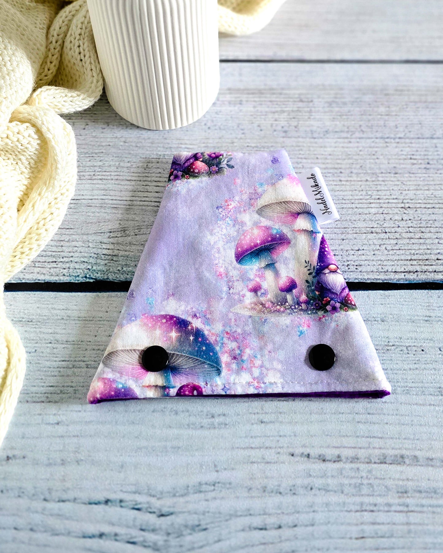 Nadelgarage Trio Mystic Forest – Pilzmotiv in Lila und Blau, handmade in Bayern von Nadelmikado