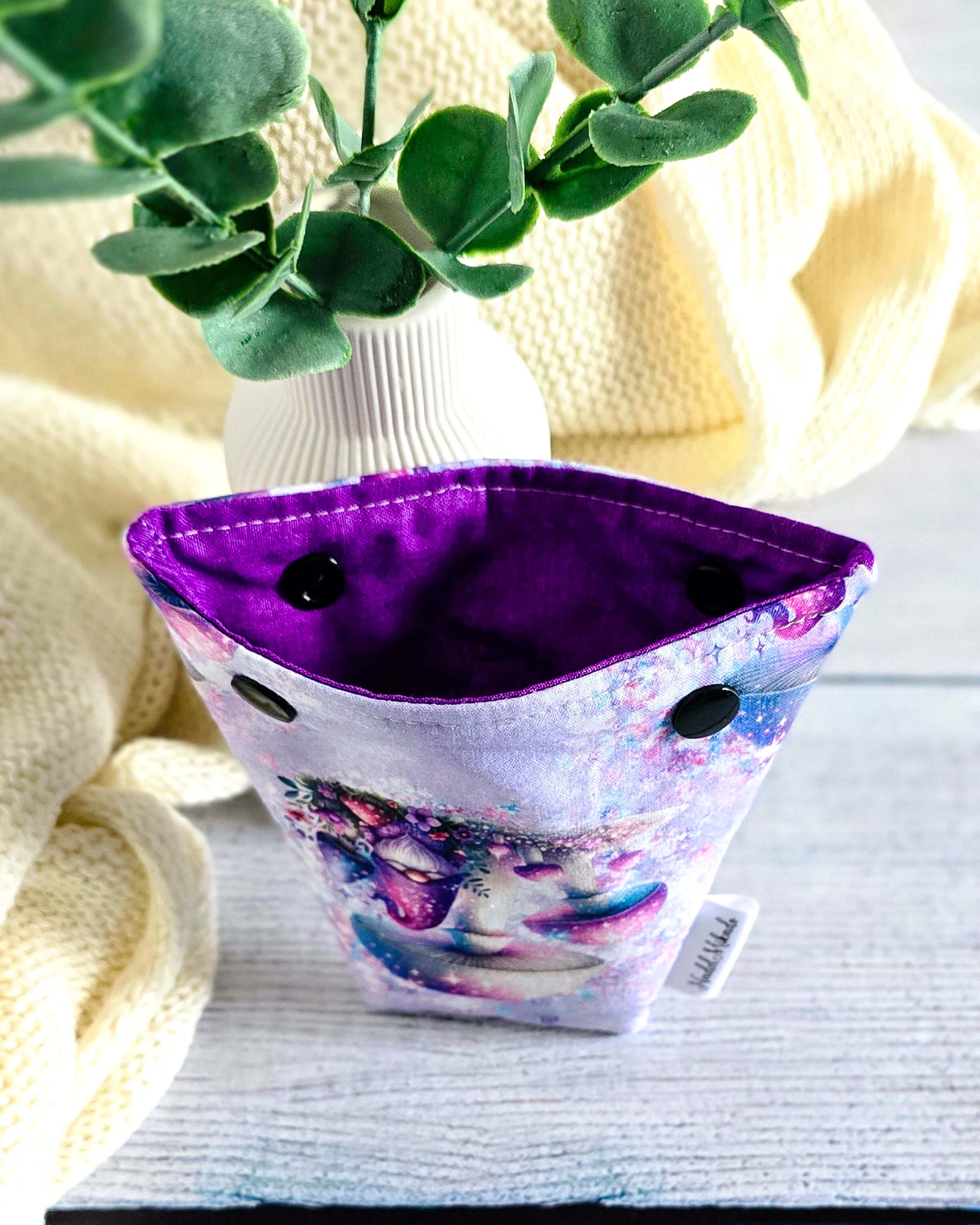 Nadelgarage Trio Mystic Forest – Pilzmotiv in Lila und Blau, handmade in Bayern von Nadelmikado