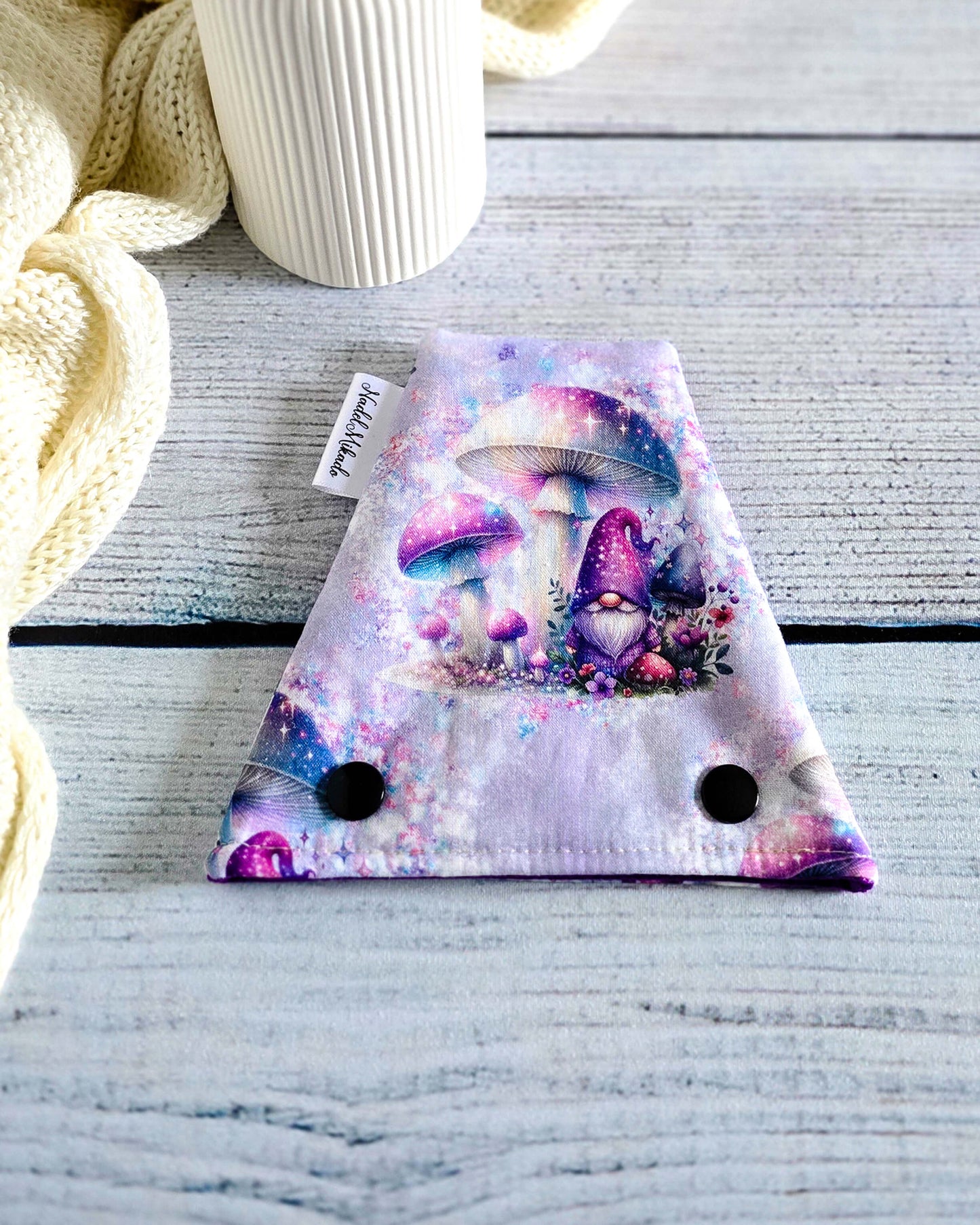 Nadelgarage Trio Mystic Forest – Pilzmotiv in Lila und Blau, handmade in Bayern von Nadelmikado