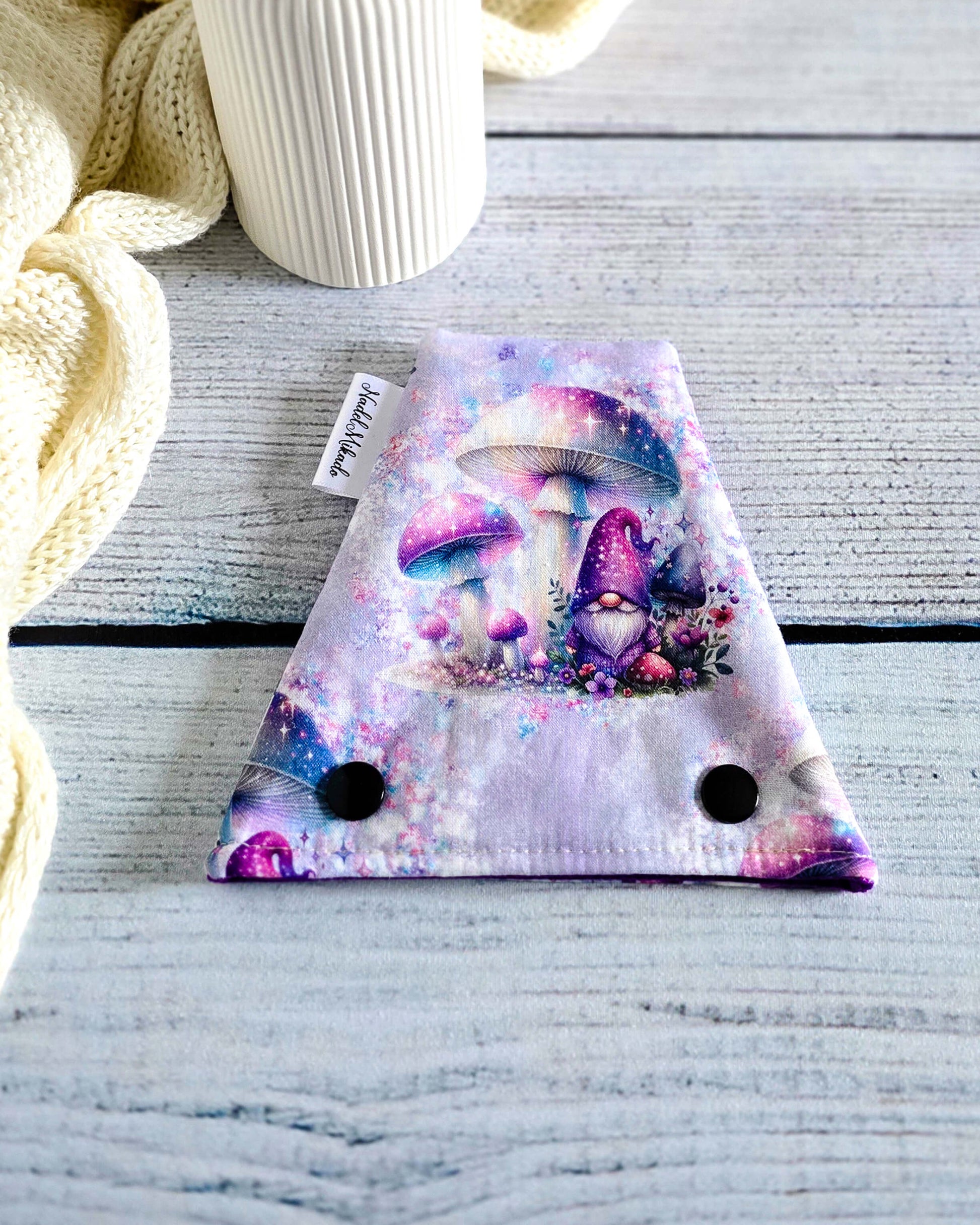 Nadelgarage Trio Mystic Forest – Pilzmotiv in Lila und Blau, handmade in Bayern von Nadelmikado