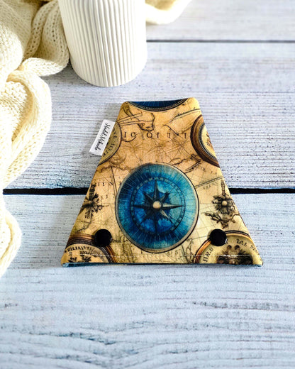 Nadelgarage Trio Ocean Explorer – maritimes Kompass-Design, handmade in Bayern von Nadelmikado