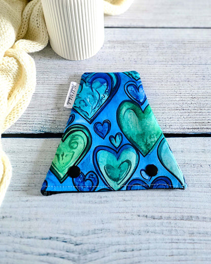 Nadelgarage Trio Ocean Hearts – Herzdesign in Blau und Grün, handmade in Bayern von Nadelmikado
