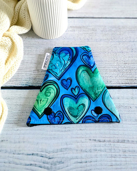 Nadelgarage Trio Ocean Hearts – Herzdesign in Blau und Grün, handmade in Bayern von Nadelmikado