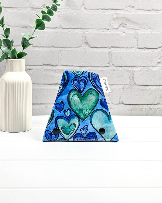 Nadelgarage Trio Ocean Hearts – Herzdesign in Blau und Grün, handmade in Bayern von Nadelmikado