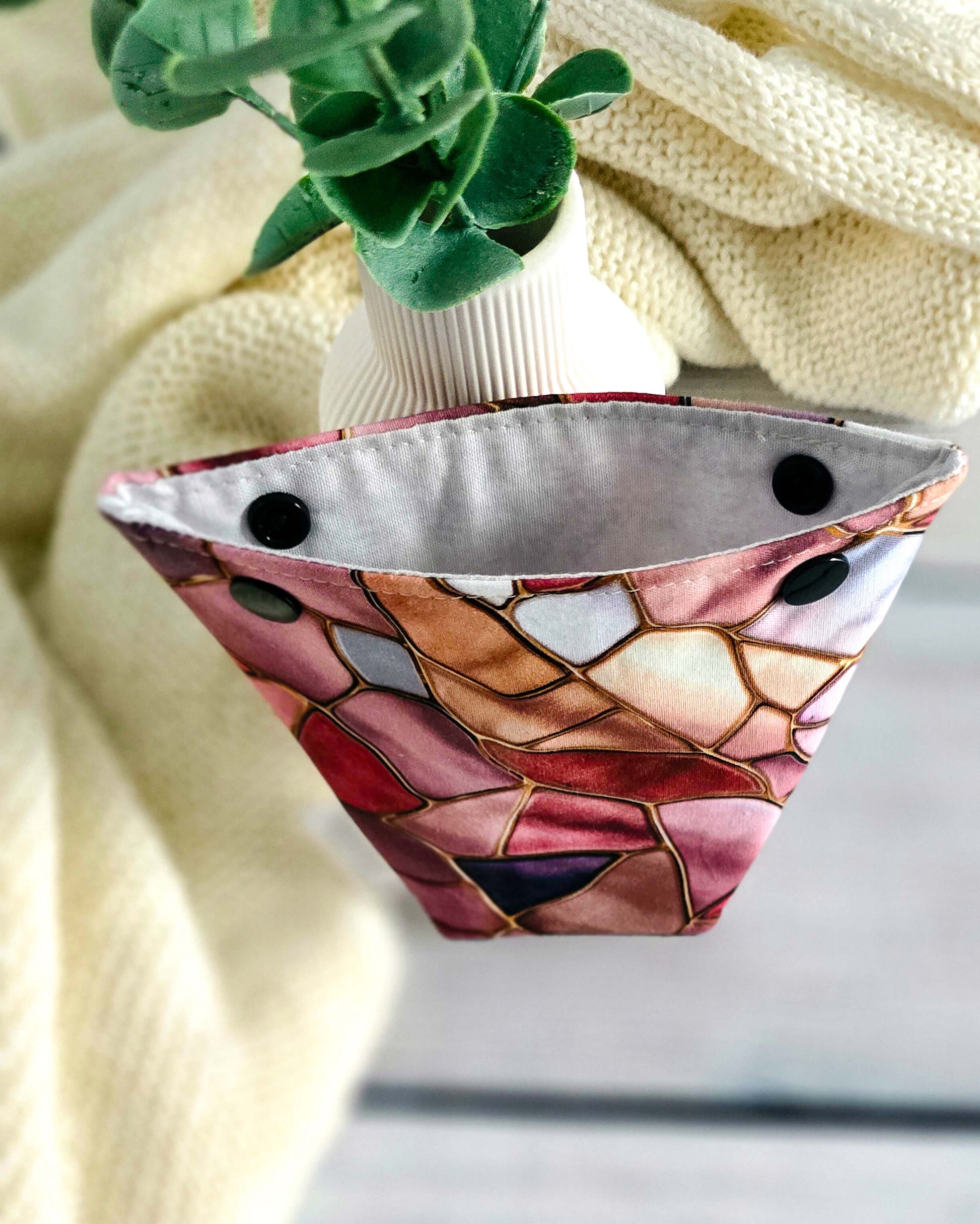 Nadelgarage Trio Rose Mosaic – Rosé-Gold-Design, handgenäht in Bayern von Nadelmikado