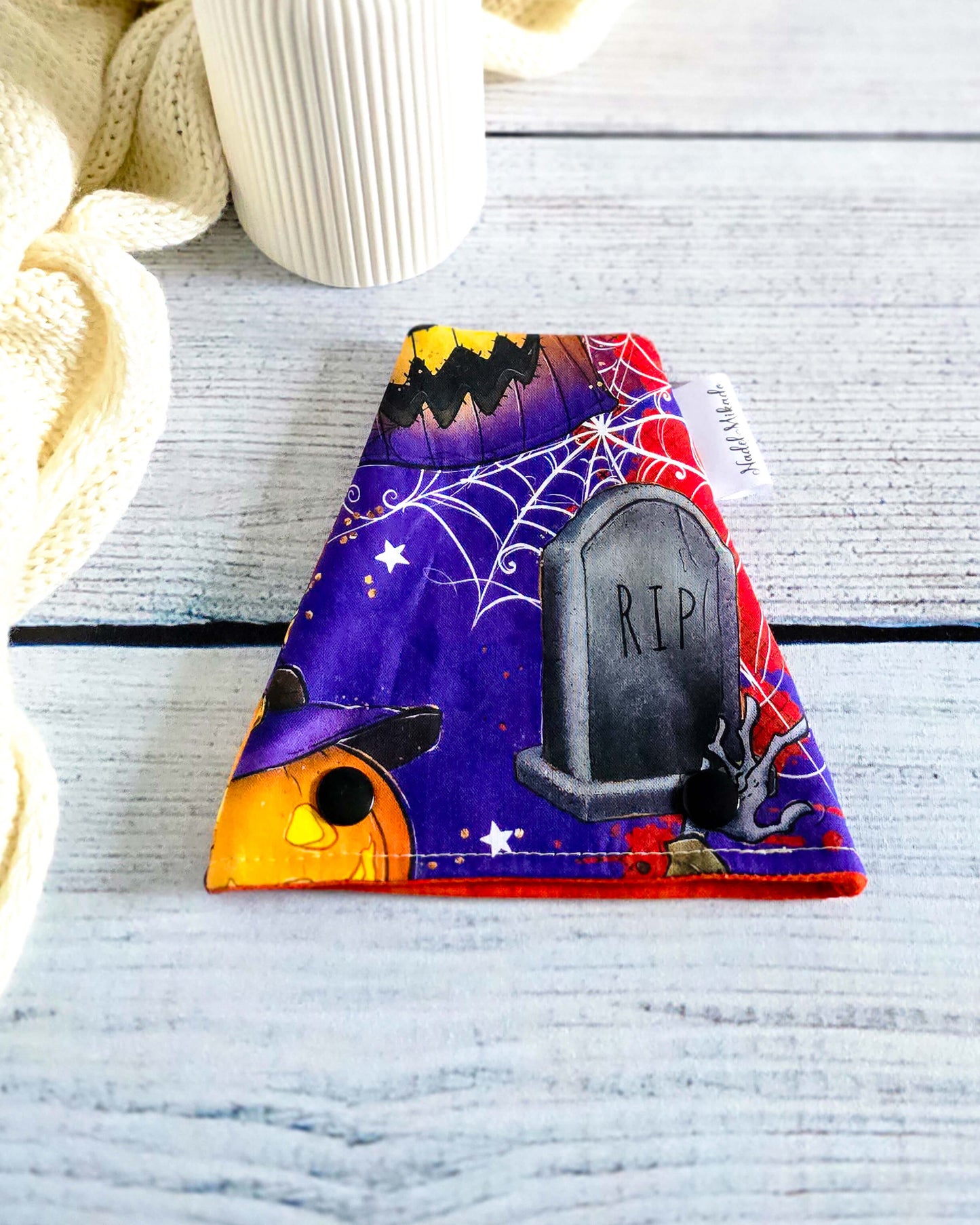 Nadelgarage Trio Spooky Night – Halloween-Design mit Kürbis und Fledermaus - Handmade in Bayern von Nadelmikado