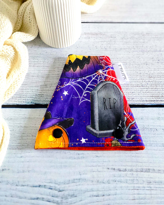 Nadelgarage Trio Spooky Night – Halloween-Design mit Kürbis und Fledermaus - Handmade in Bayern von Nadelmikado