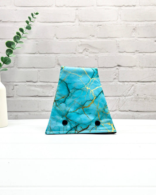 Nadelgarage für Trios in Türkis und Gold von Nadelmikado - handgenäht in Bayern